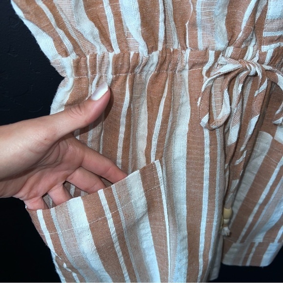 Love riche women’s romper Color: Brown/white striped Size: S 100% Cotton l - Picture 8 of 9